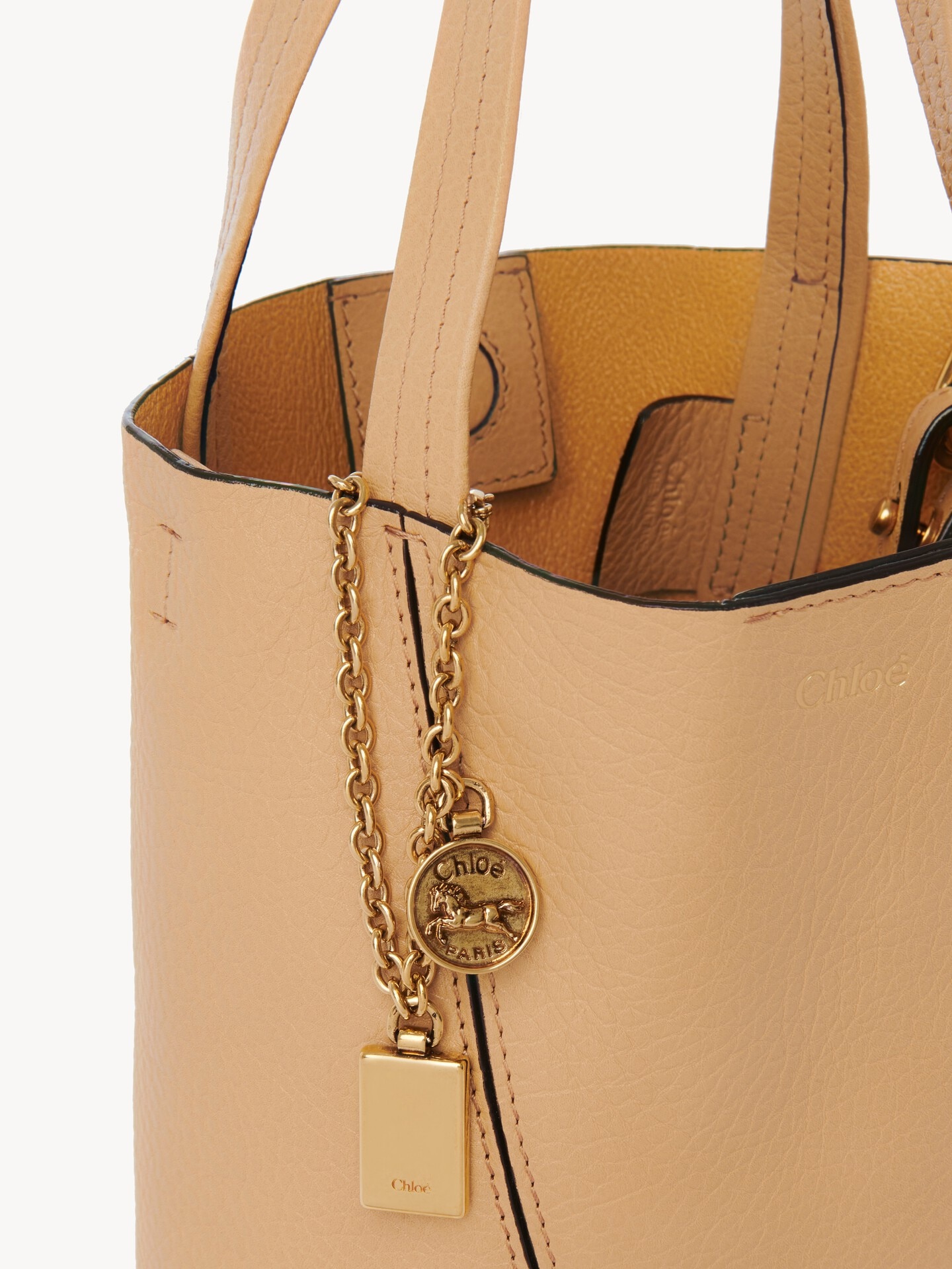 Tote bag piccola Chlo&eacute; Spin in pelle granata - 7