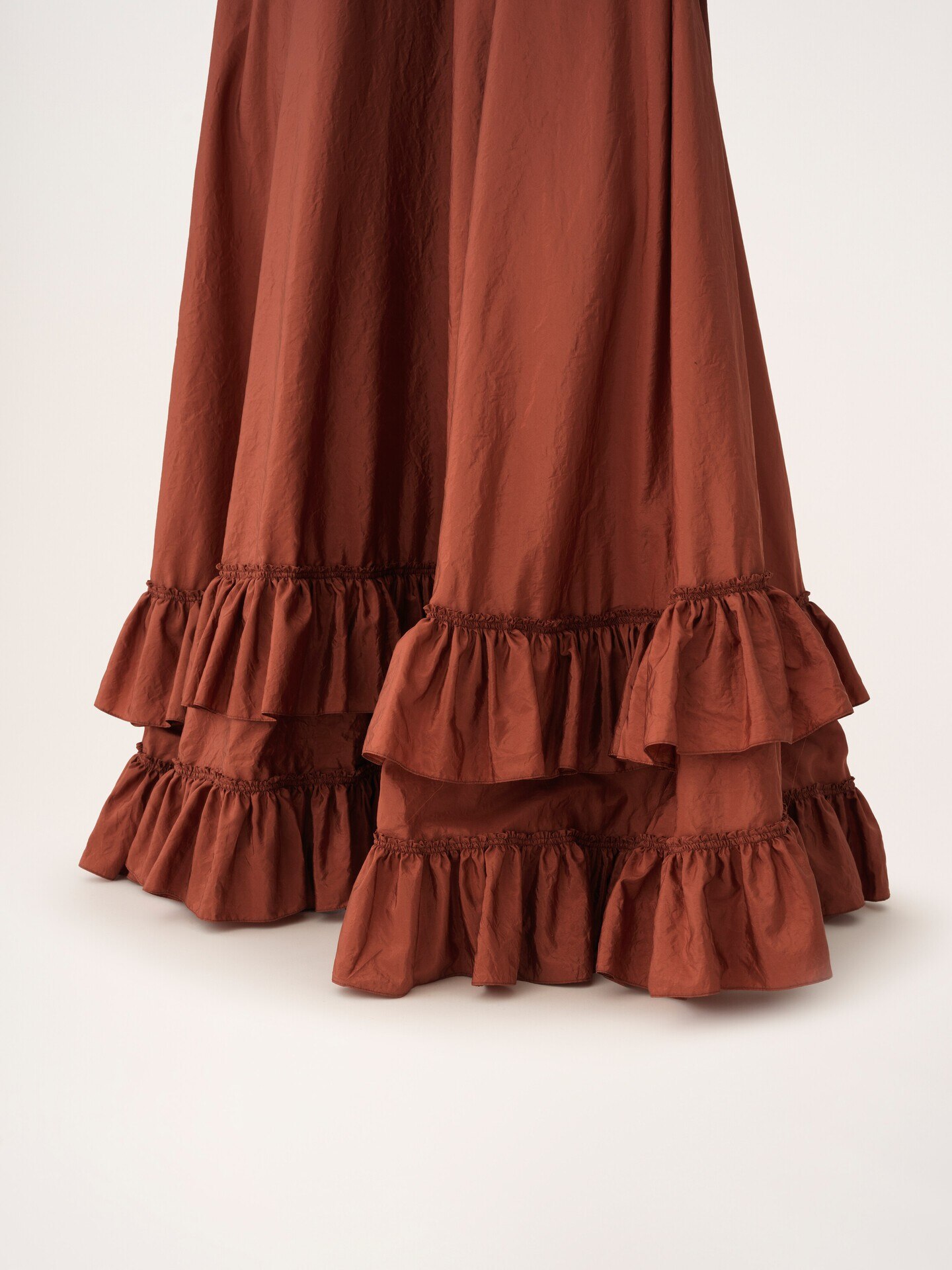 Tiered maxi skirt in washed silk taffeta - 7