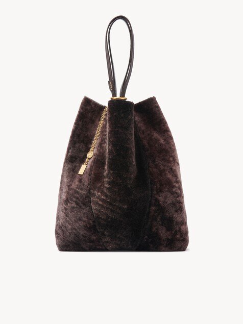 Large Chloé Spin tote bag in shearling