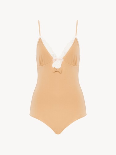 Ruched lace-trimmed bodysuit - 2