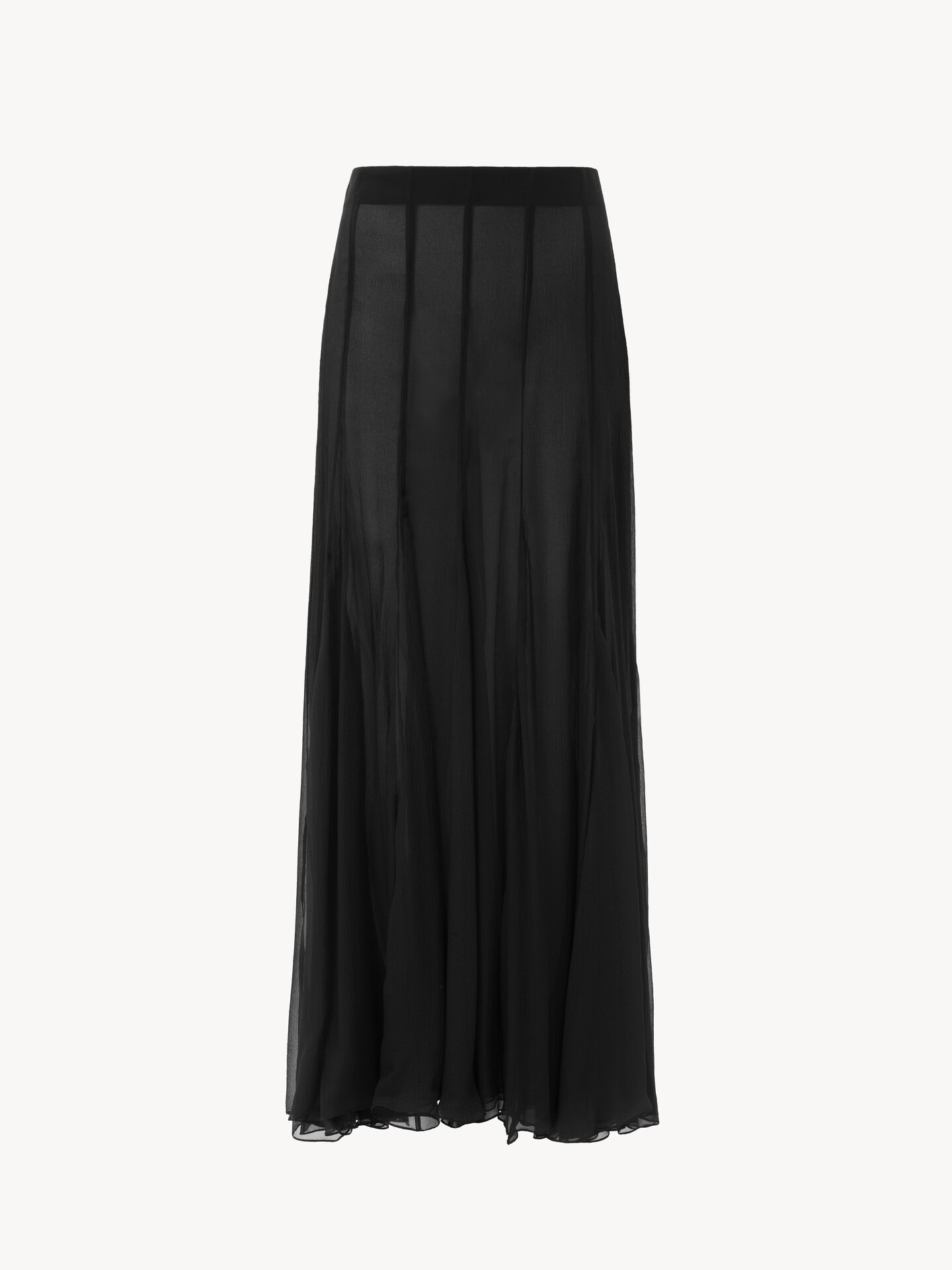 Fluid maxi skirt in silk mousseline - 1