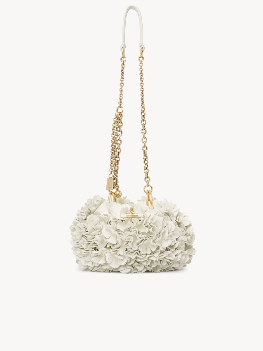 Chlo&eacute; Pliss&eacute; shoulder bag with chain in leather flowers - 1