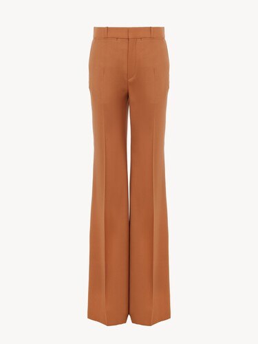 High-rise flared trousers in wool gabardine - 2