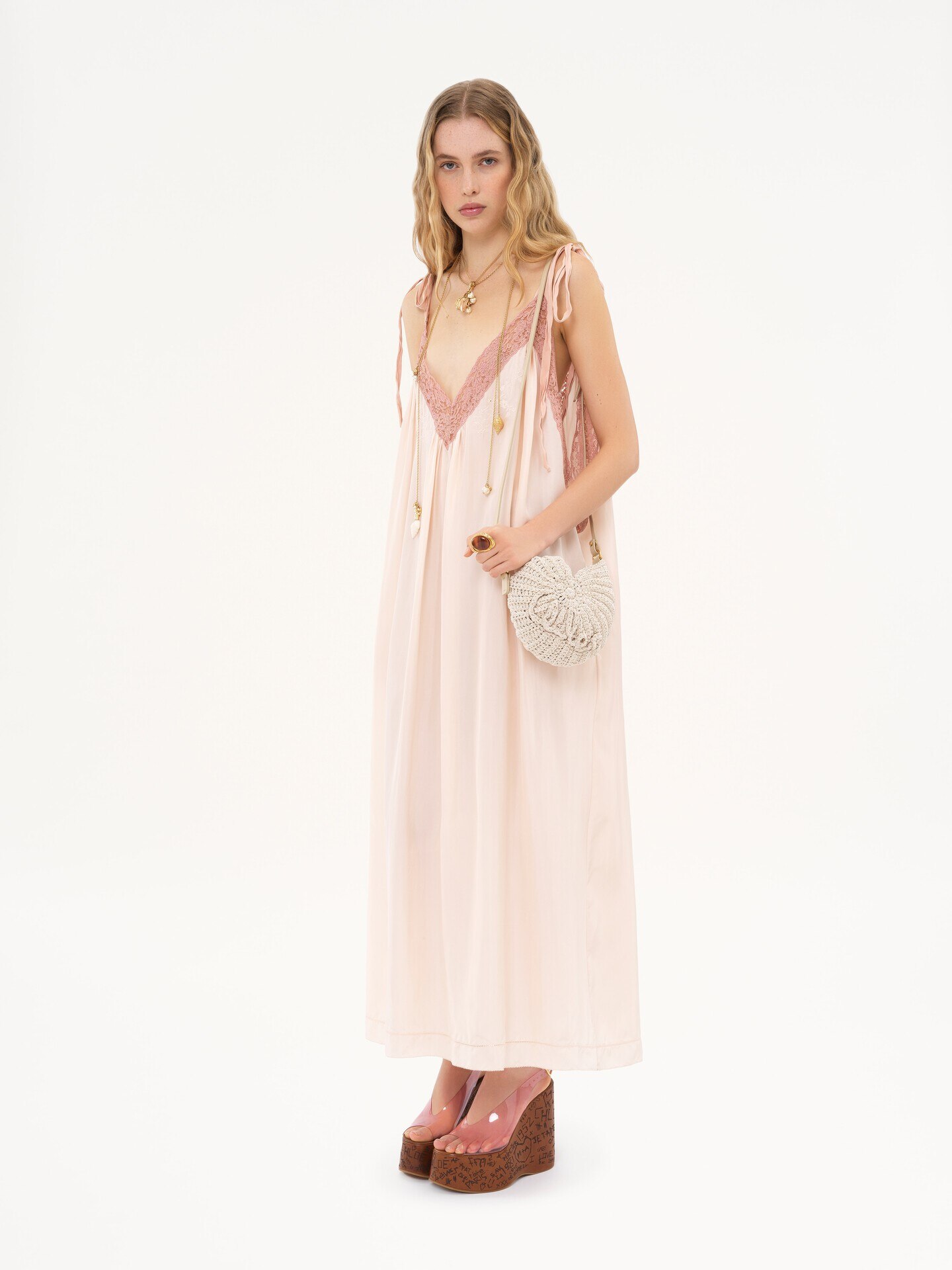 クロシェ製Sea Treasuresクロスボディバッグ 茶色 - Chloé