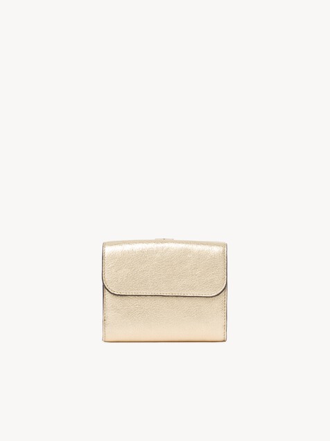 Small Alphabet tri-fold in metallized leather