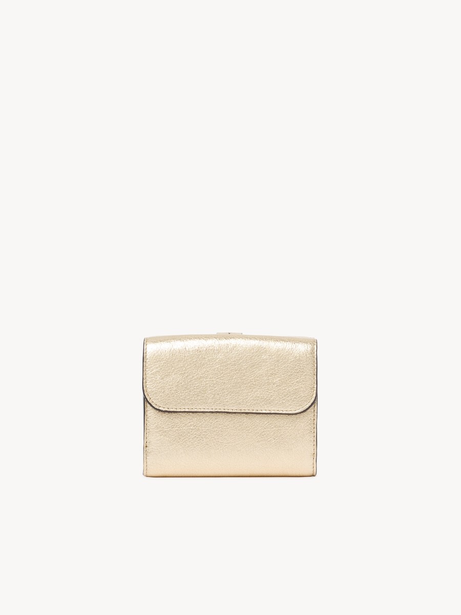 Petit portefeuille &agrave; trois volets Alphabet en cuir m&eacute;tallis&eacute; - 4