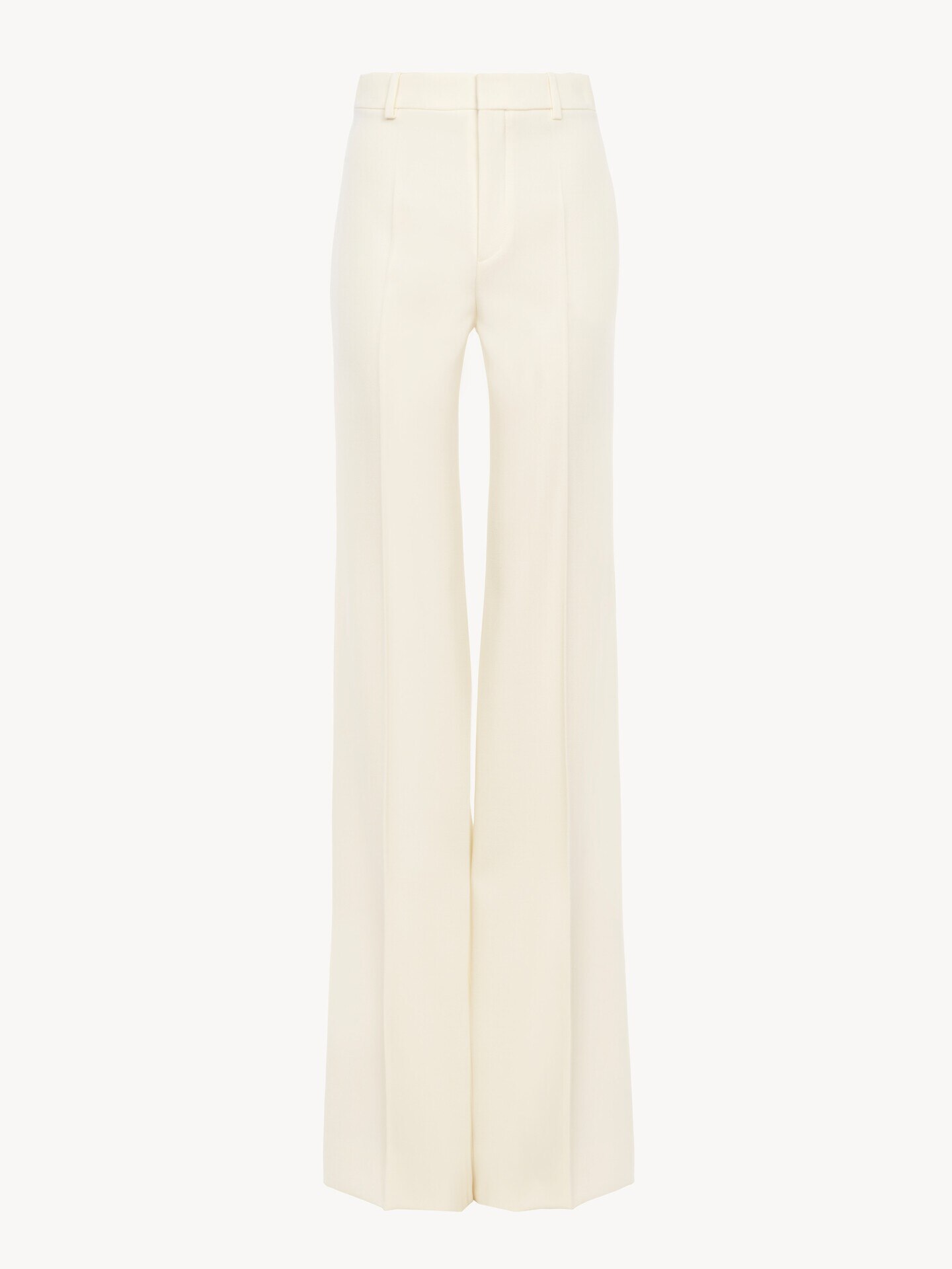 High-rise flared pants in wool grain de poudre - 2.0