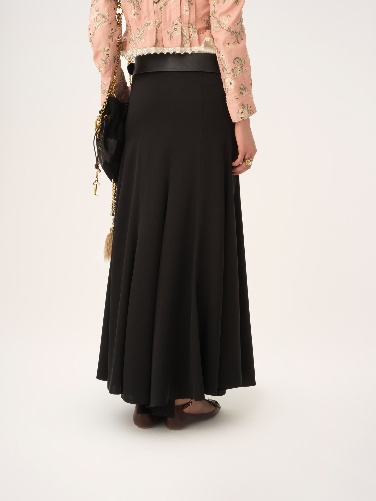 Fluid maxi skirt in washed silk satin - 7