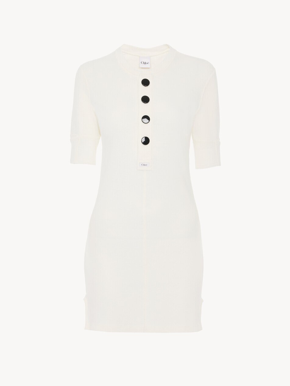 Minivestido Henley ajustado de jersey de algod&oacute;n - Packshot