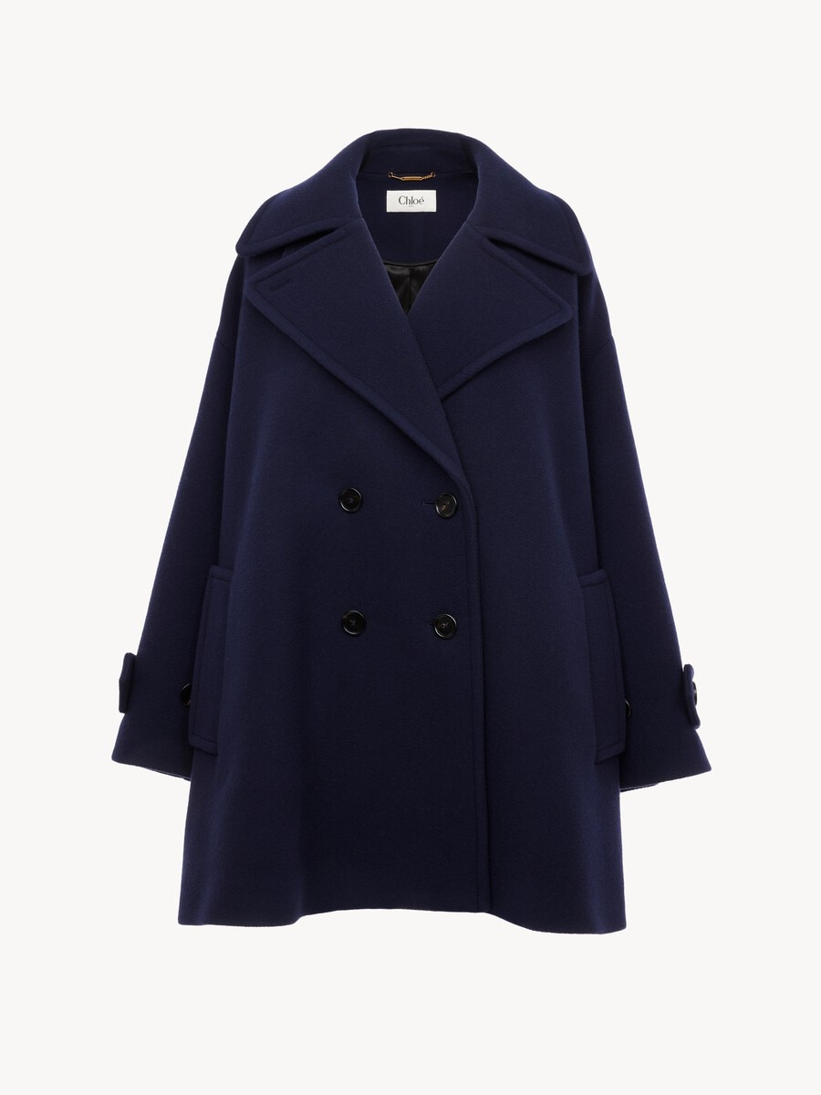 Zweireihiger Oversize-Mantel aus Wolle - 1