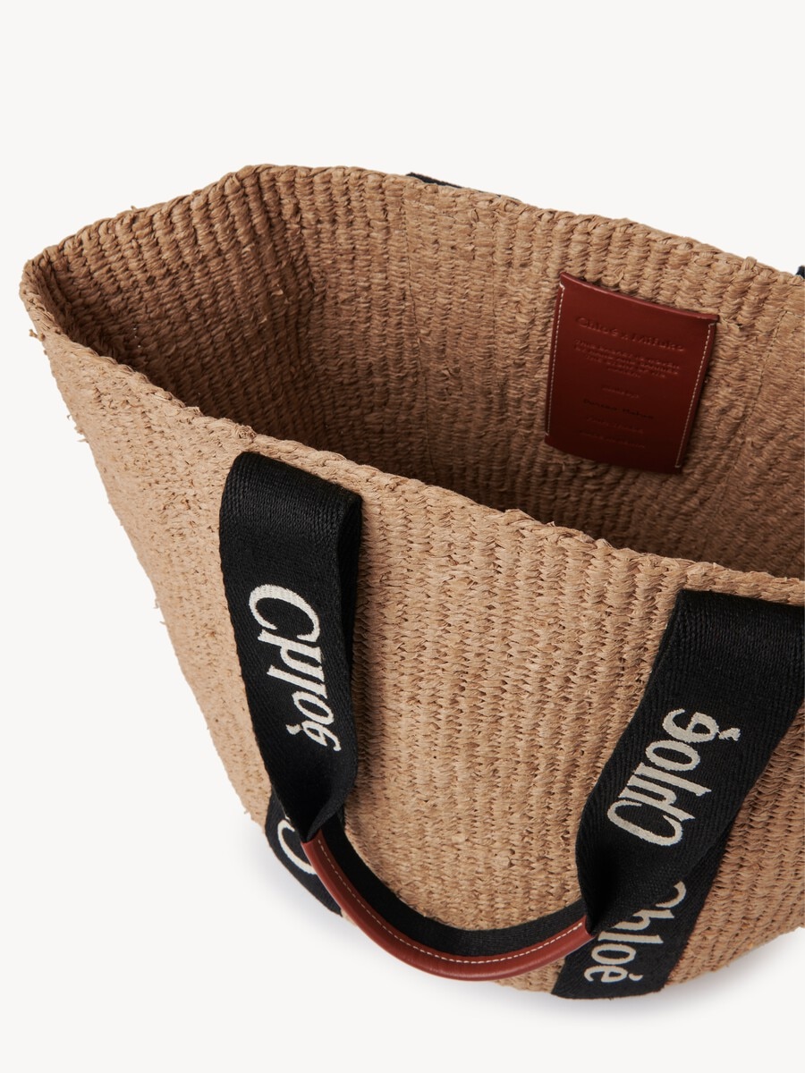 Borsa cesto Woody grande in fibre naturali - 6