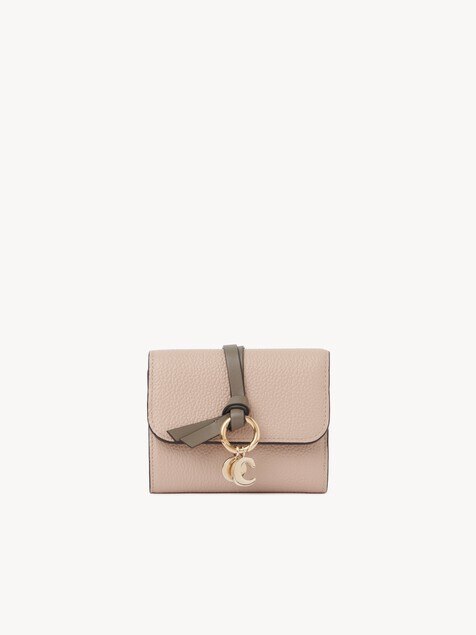Small Alphabet tri-fold in grained leather