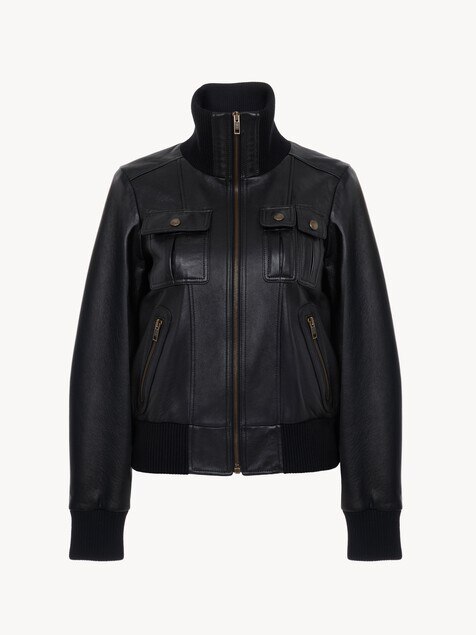 Short blouson in leather