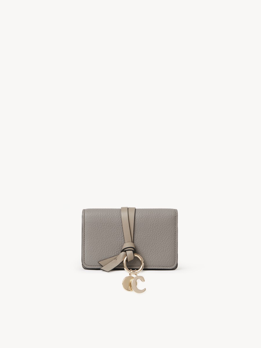 Alphabet card holder in grained leather - 1