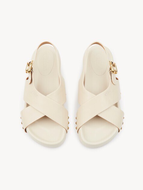 美品　箱付き　Chloe クロス　ストラップ　フラットサンダル　ボールチェーン 美品 箱付き Chloe クロス ストラップ フラットサンダル ボール