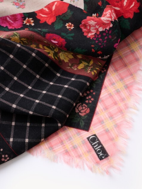 The Chlo&eacute; Folk square scarf in wool