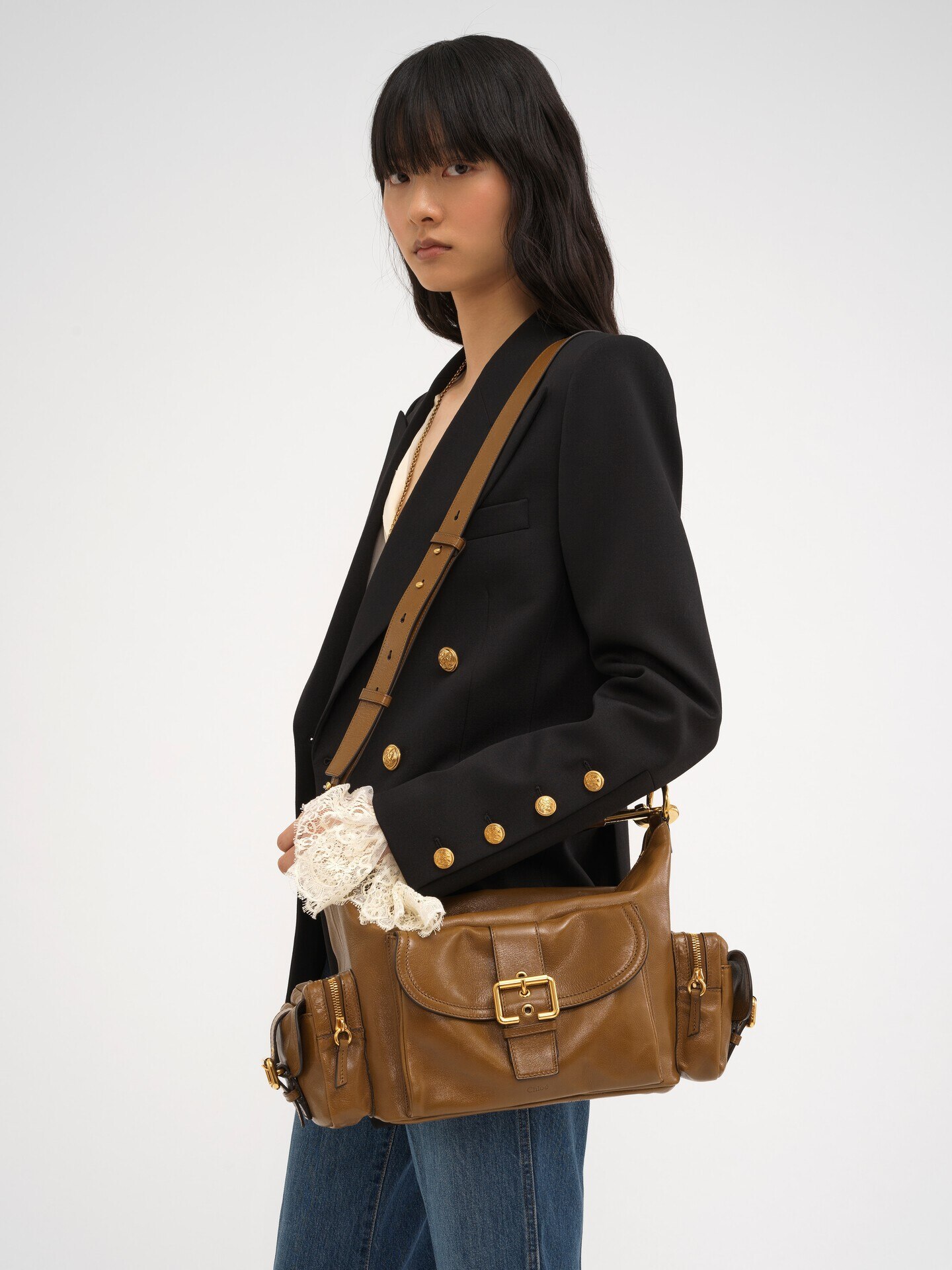 Camera bag aus gl&auml;nzendem Leder - 3