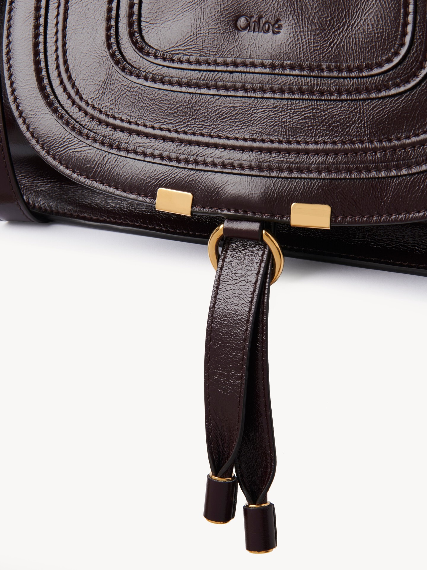 Kleine Marcie Tasche aus gl&auml;nzendem Leder - 8
