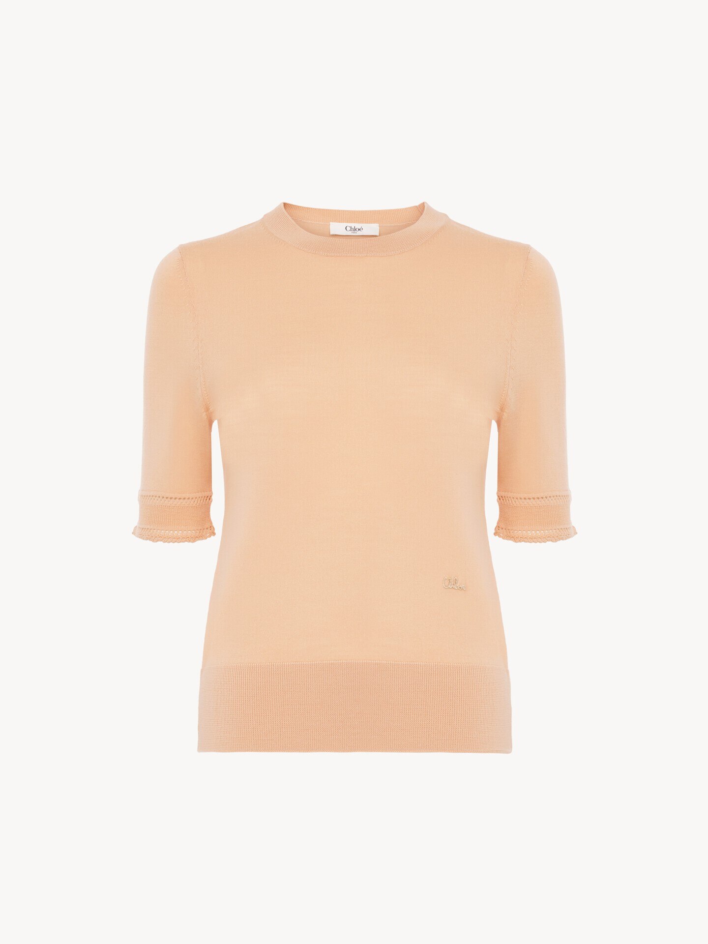 Short-sleeve sweater in a wool knit - 2.0