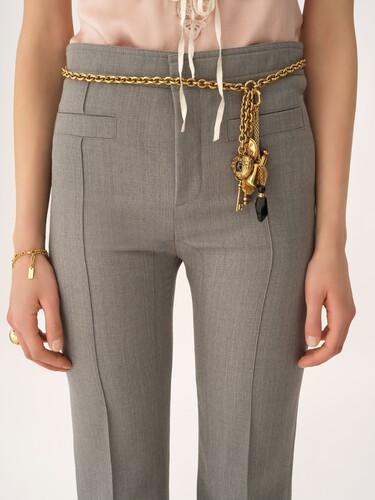 Tailored trousers in chin&eacute; wool - 6