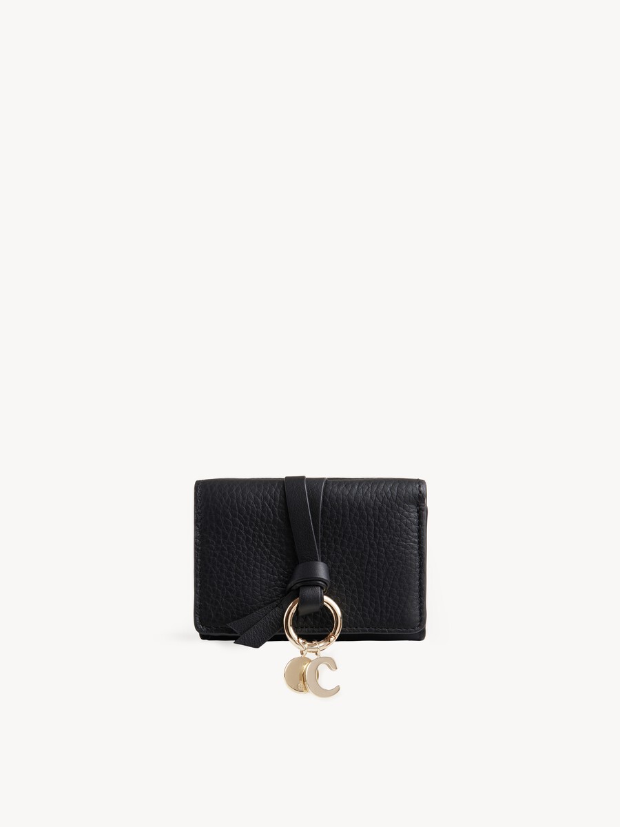 Mini Alphabet tri-fold in grained leather - 1