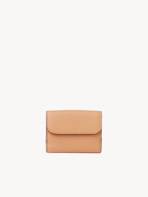 Mini Alphabet tri-fold in grained leather