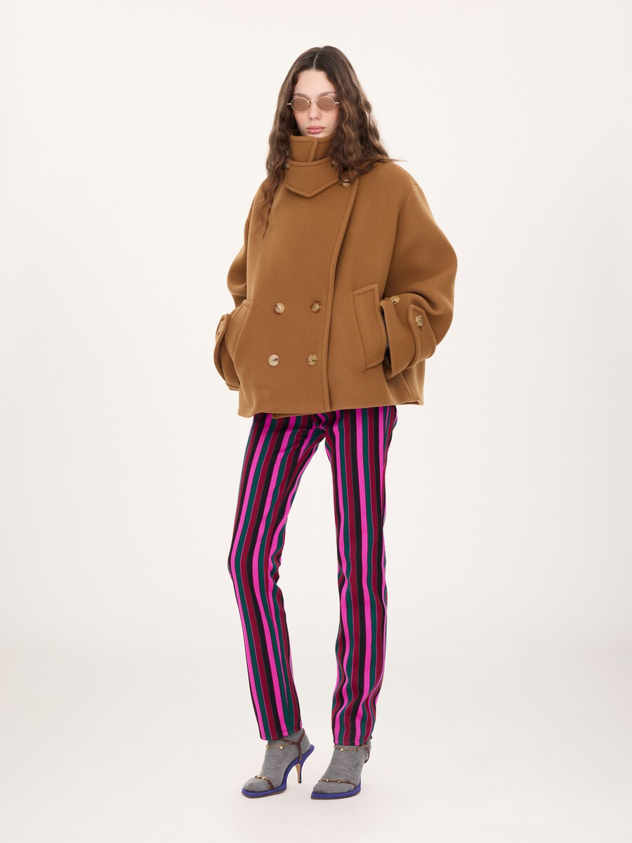Oversized short coat in wool - 3