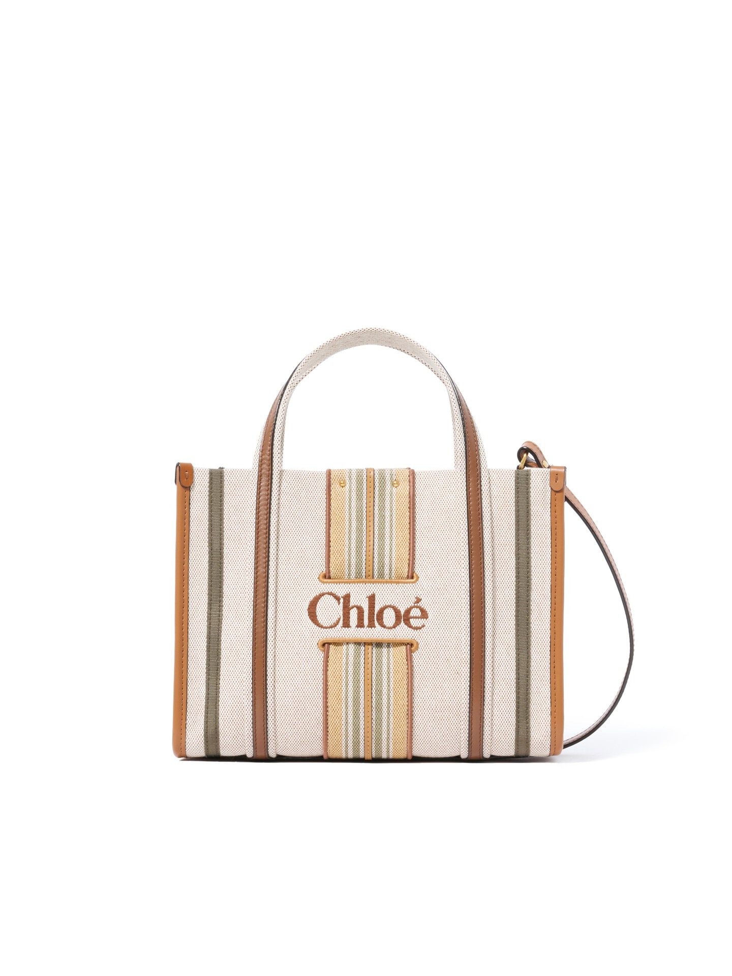 キャンバス製Woody Loopスモールトートバッグ 茶色 - Chloé