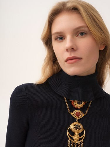 Fitted turtleneck sweater in a cotton & wool knit - 6