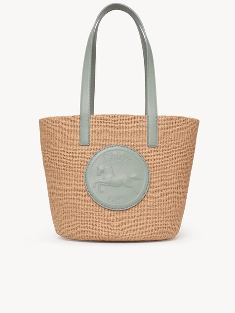 Large Horse Medal basket in natural fibers