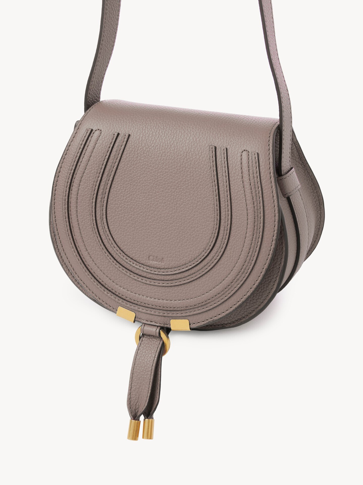 Bolso saddle Marcie peque&ntilde;o de cuero granulado - 3