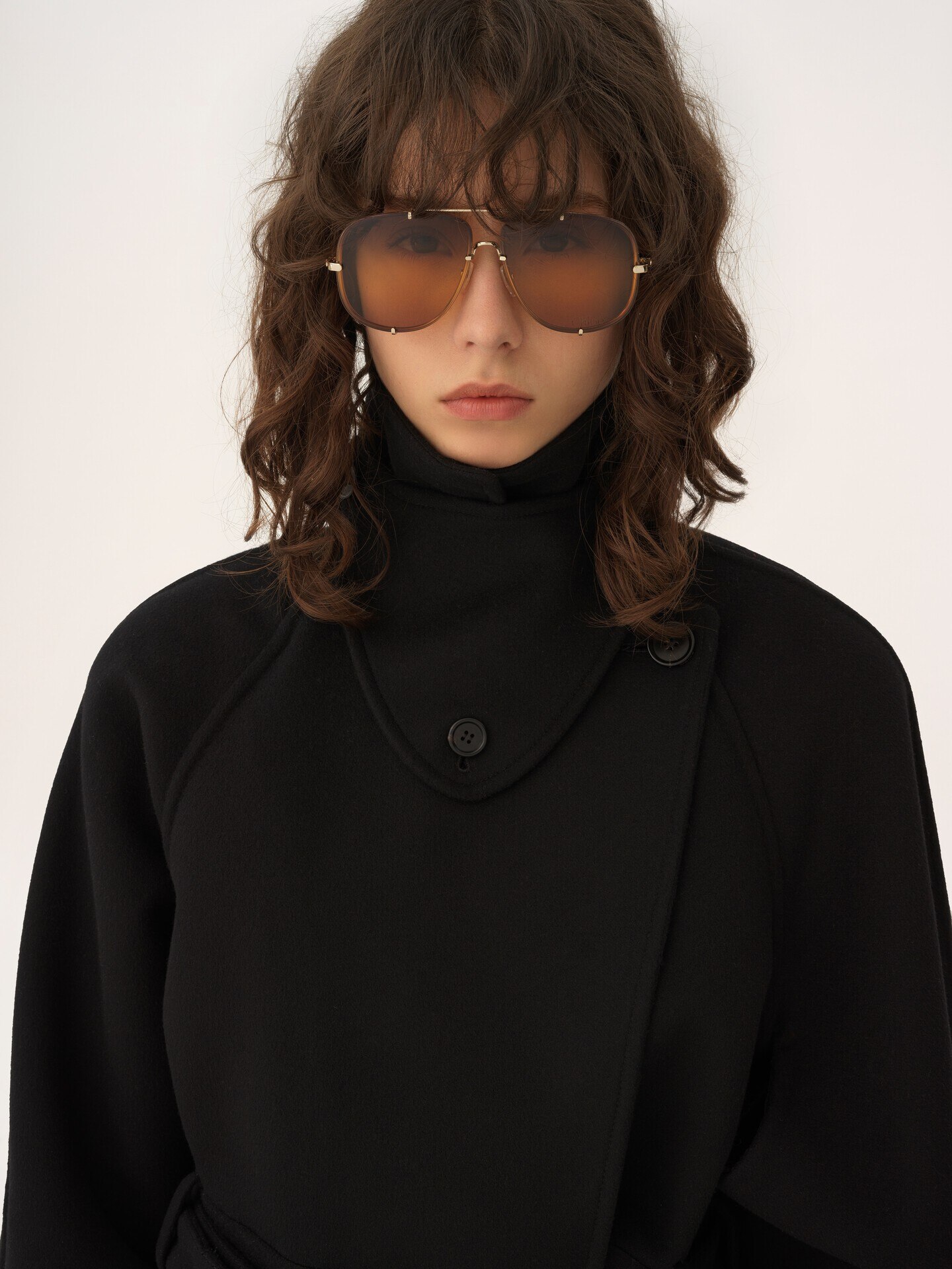 ダブルフェイスウール製クロップドコート ブラック - Chloé