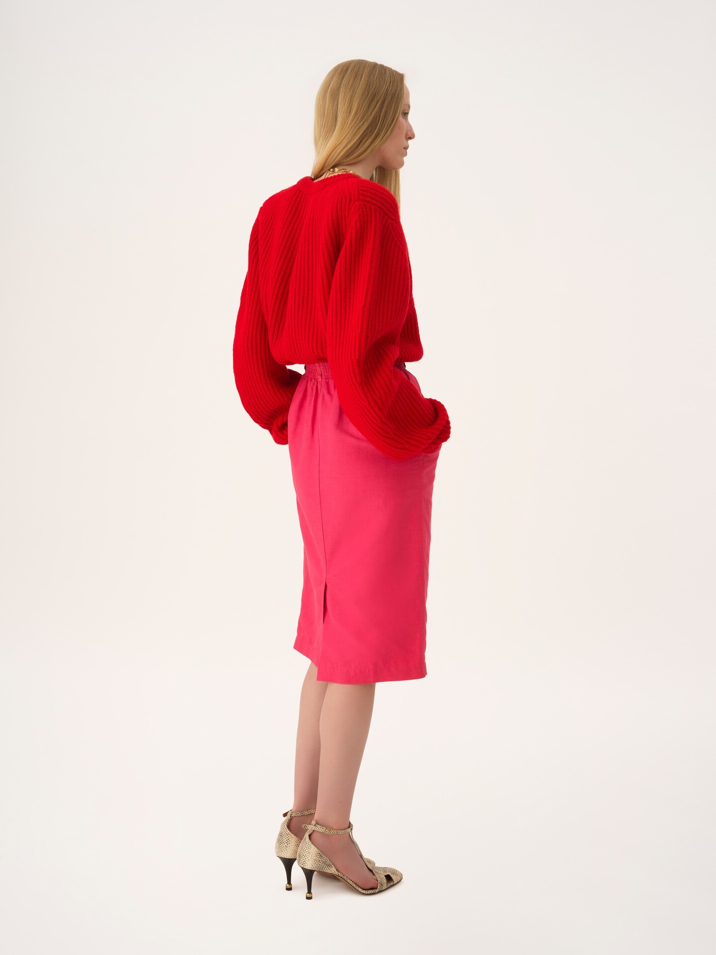 Jersey oversize con logotipo de punto de lana y cachemira - 7
