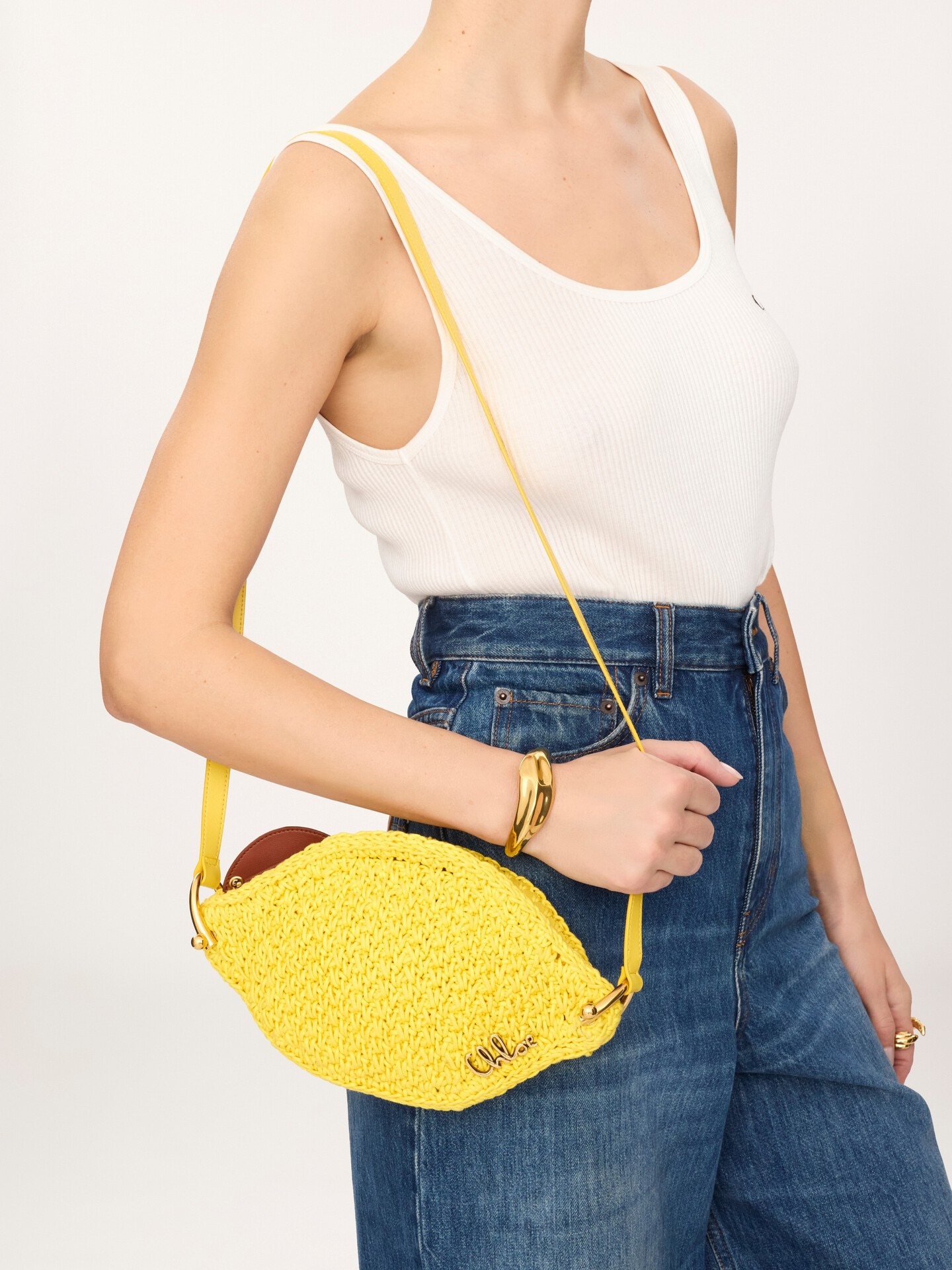 Chlo&eacute; Tropicus Lemon crossbody bag in waxed cord - 3