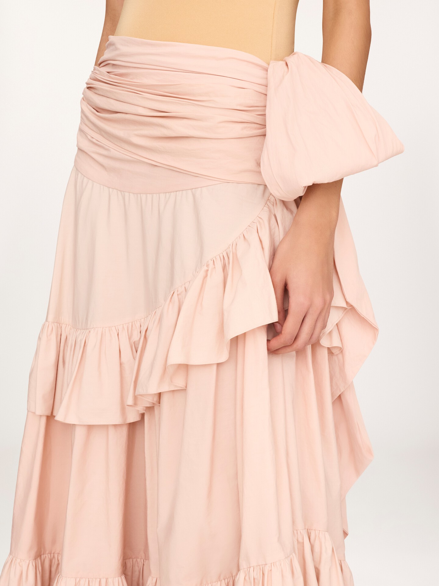 Ruffled long skirt in cotton poplin - 6