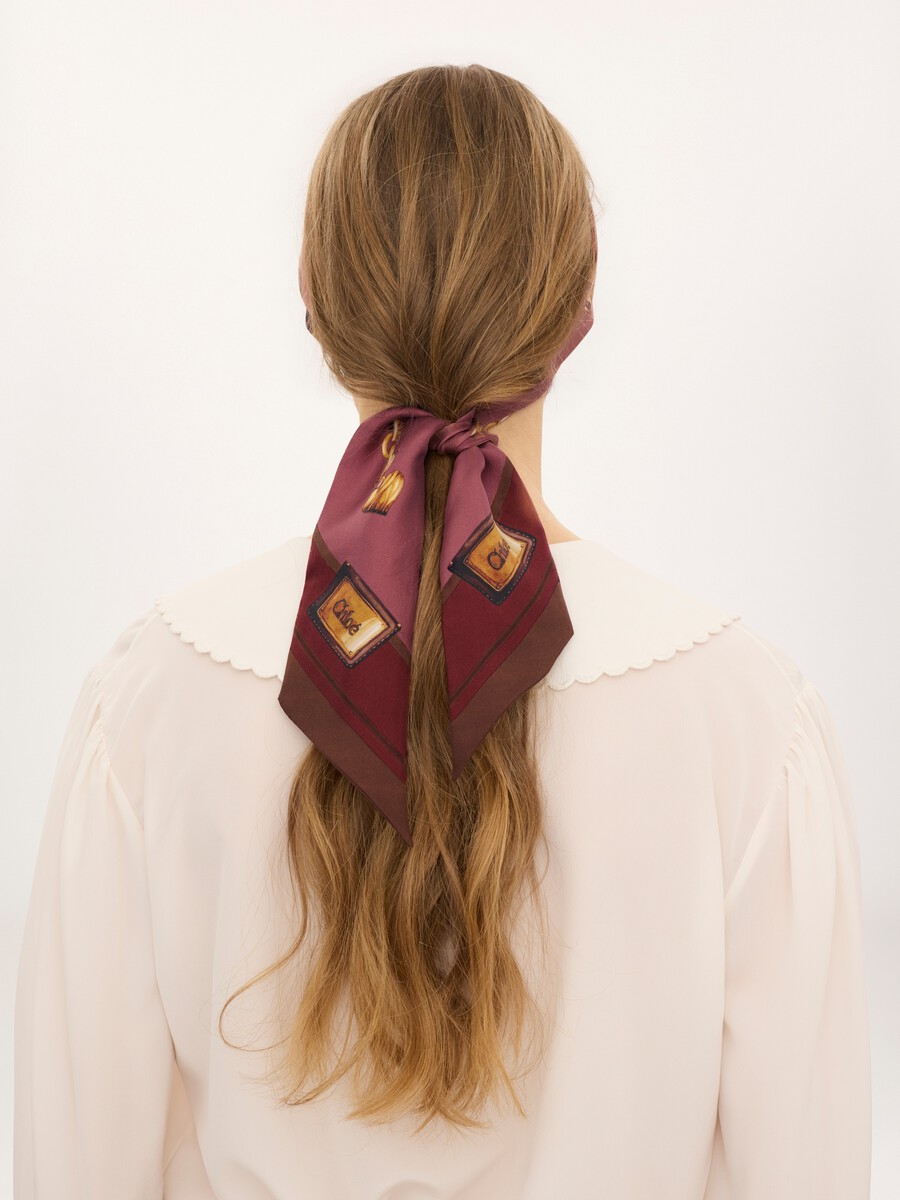 Pa&ntilde;uelo bandeau Chlo&eacute; Paddington en twill de seda - 6
