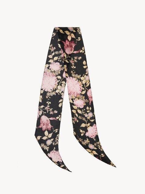 The Chloé Peonies bandeau scarf in silk charmeuse