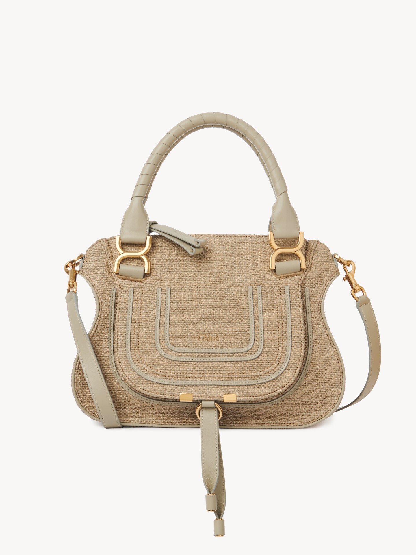Small Marcie bag in raffia-effect fibers - 1