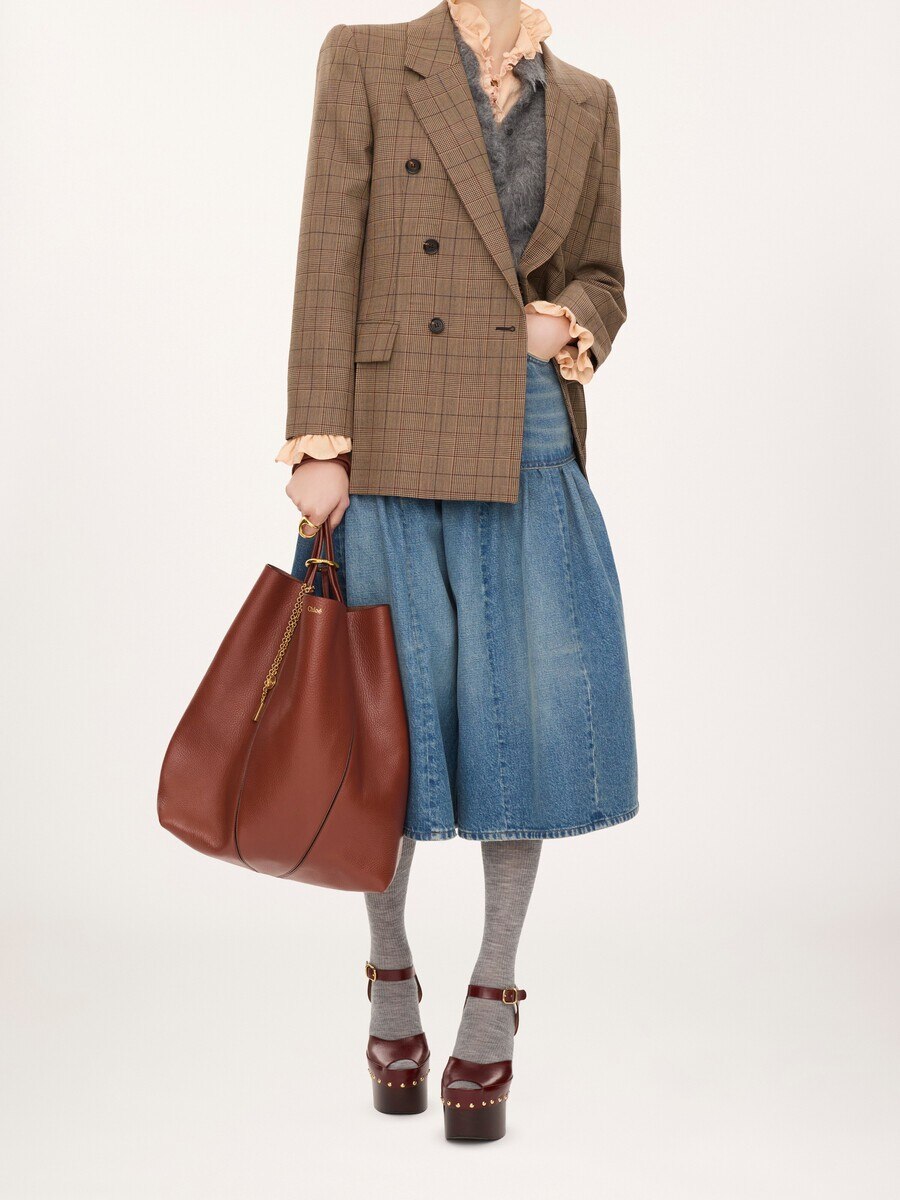 Large Chlo&eacute; Spin tote bag in grained leather - 7