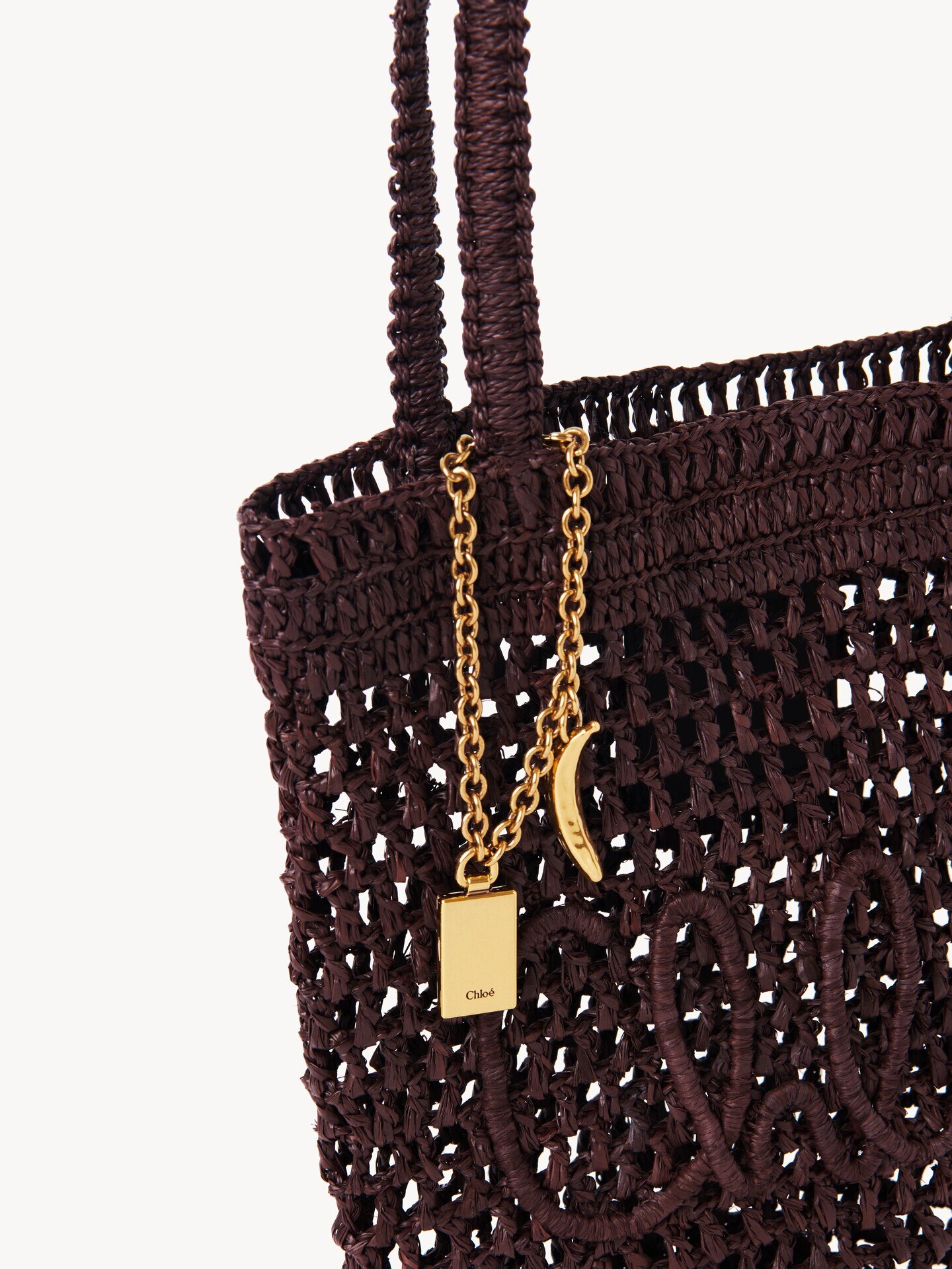 Small Summer Banana tote bag in raffia - 7
