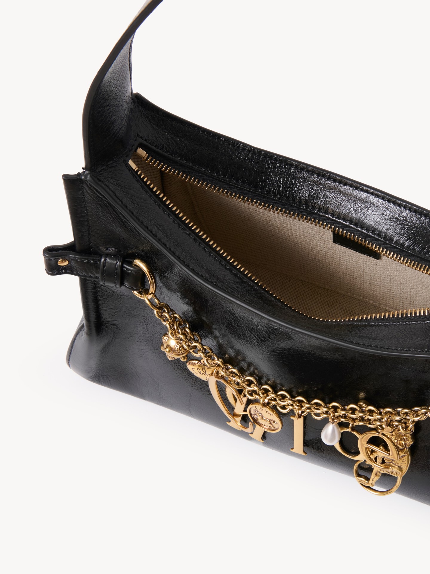 Sac hobo Chlo&eacute; Charms en cuir brillant - 6