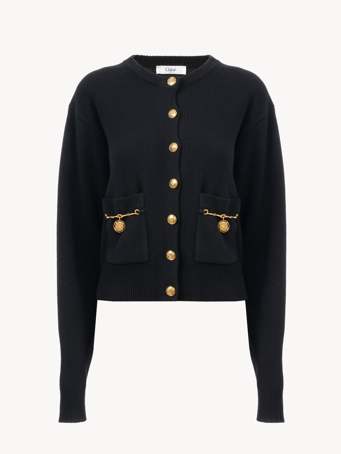 Horse Medal cardigan in a merino wool & cashmere knit - 1