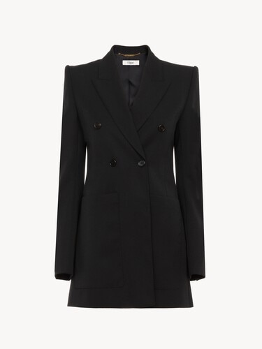 Tailored jacket in wool grain de poudre - 1