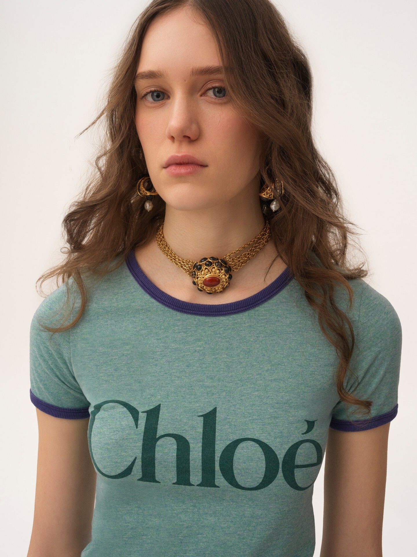 Fitted logo T-shirt in cotton-mix jersey - 6