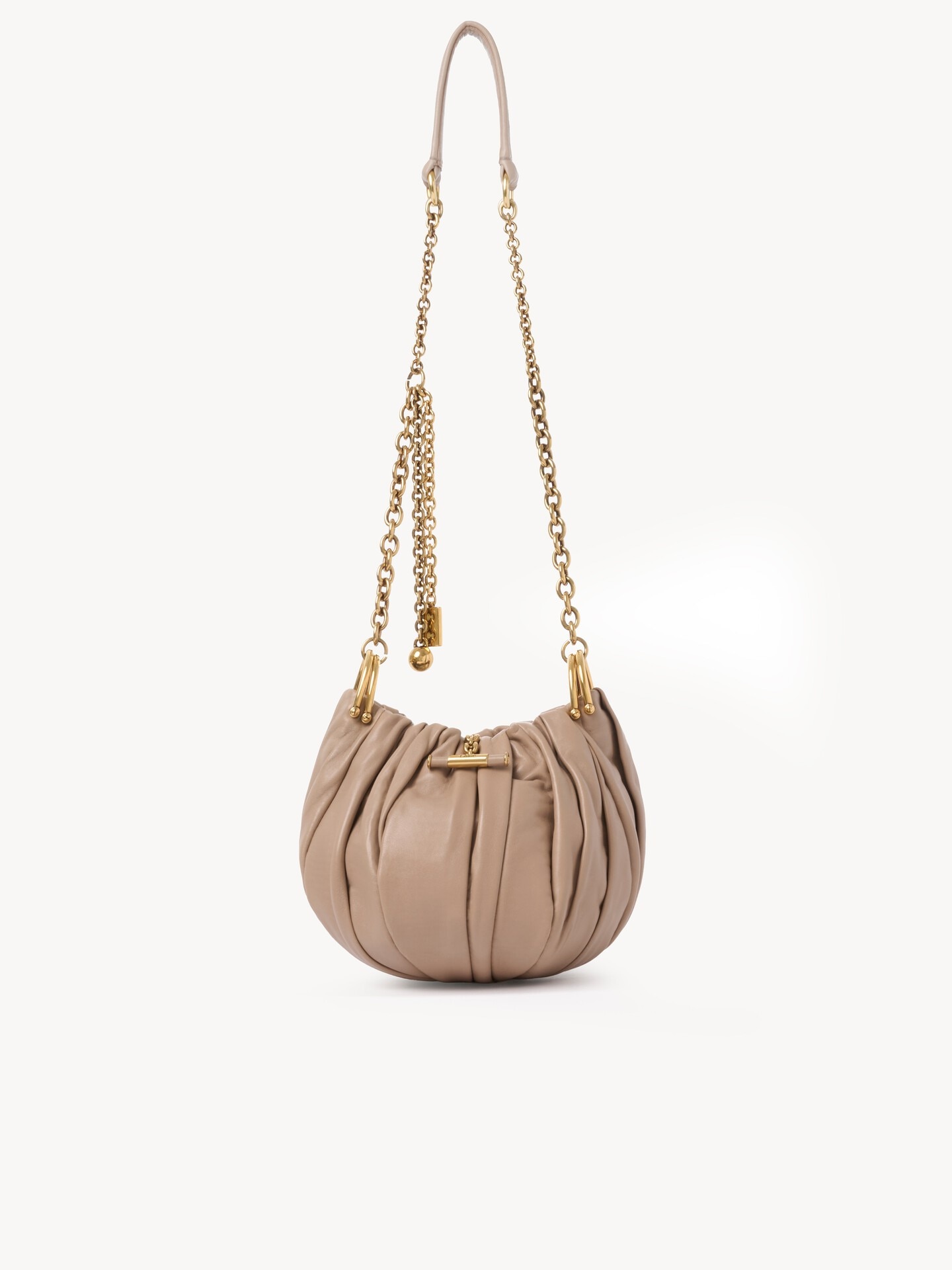 Chlo&eacute; Pliss&eacute; shoulder bag with chain in pleated leather - 2