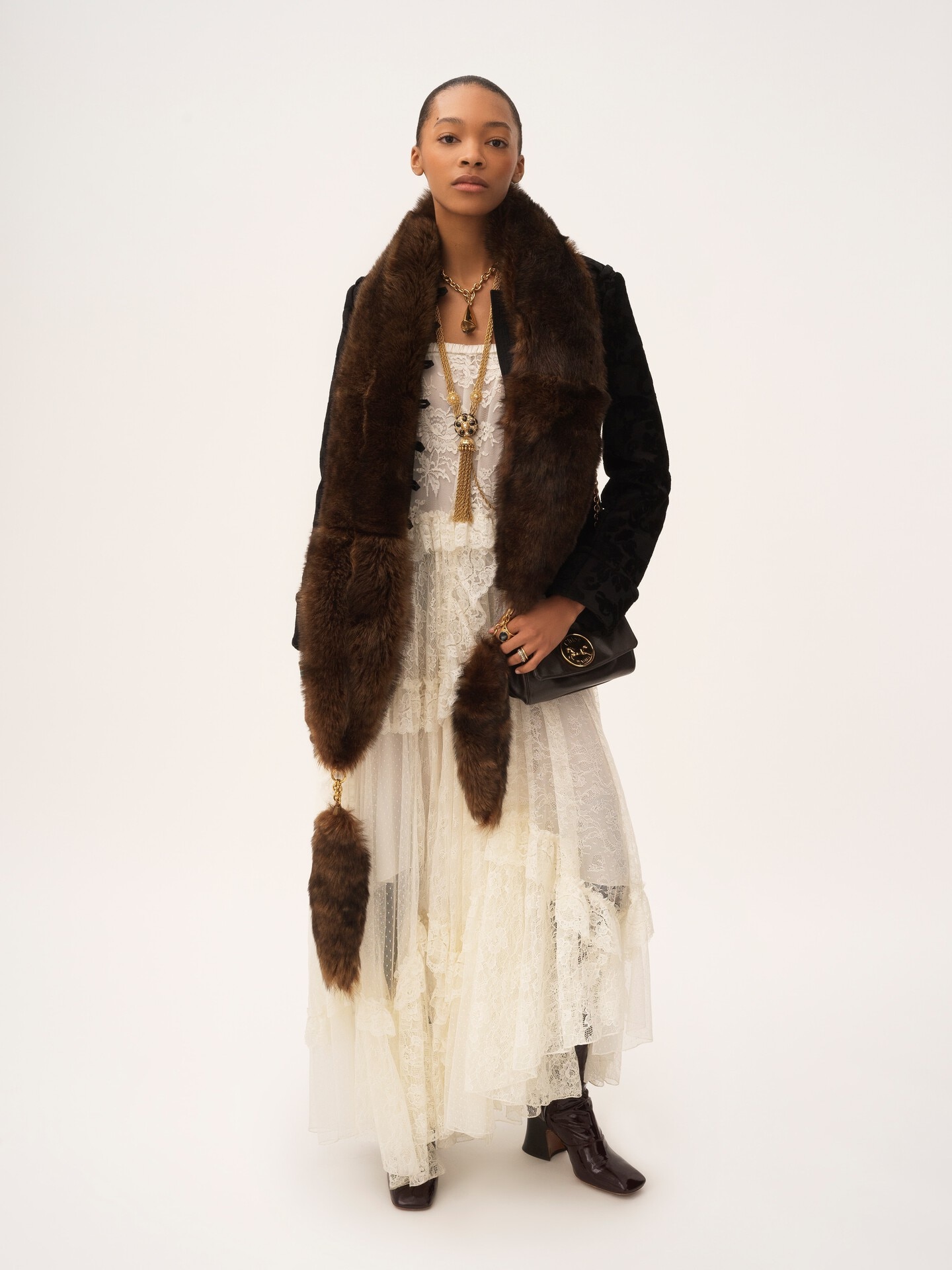 Fitted jacket in floral velvet - 3