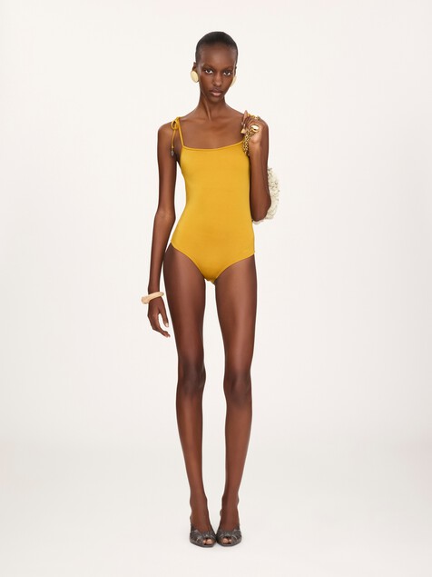 Knotted one-piece swimsuit