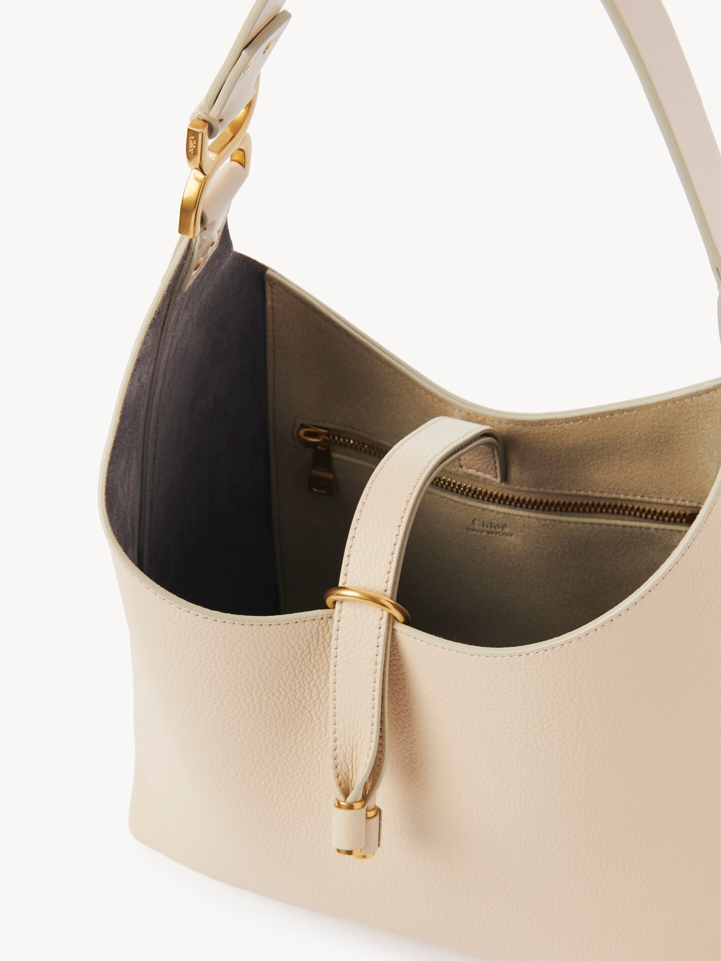 Small Marcie hobo bag in grained leather - 6