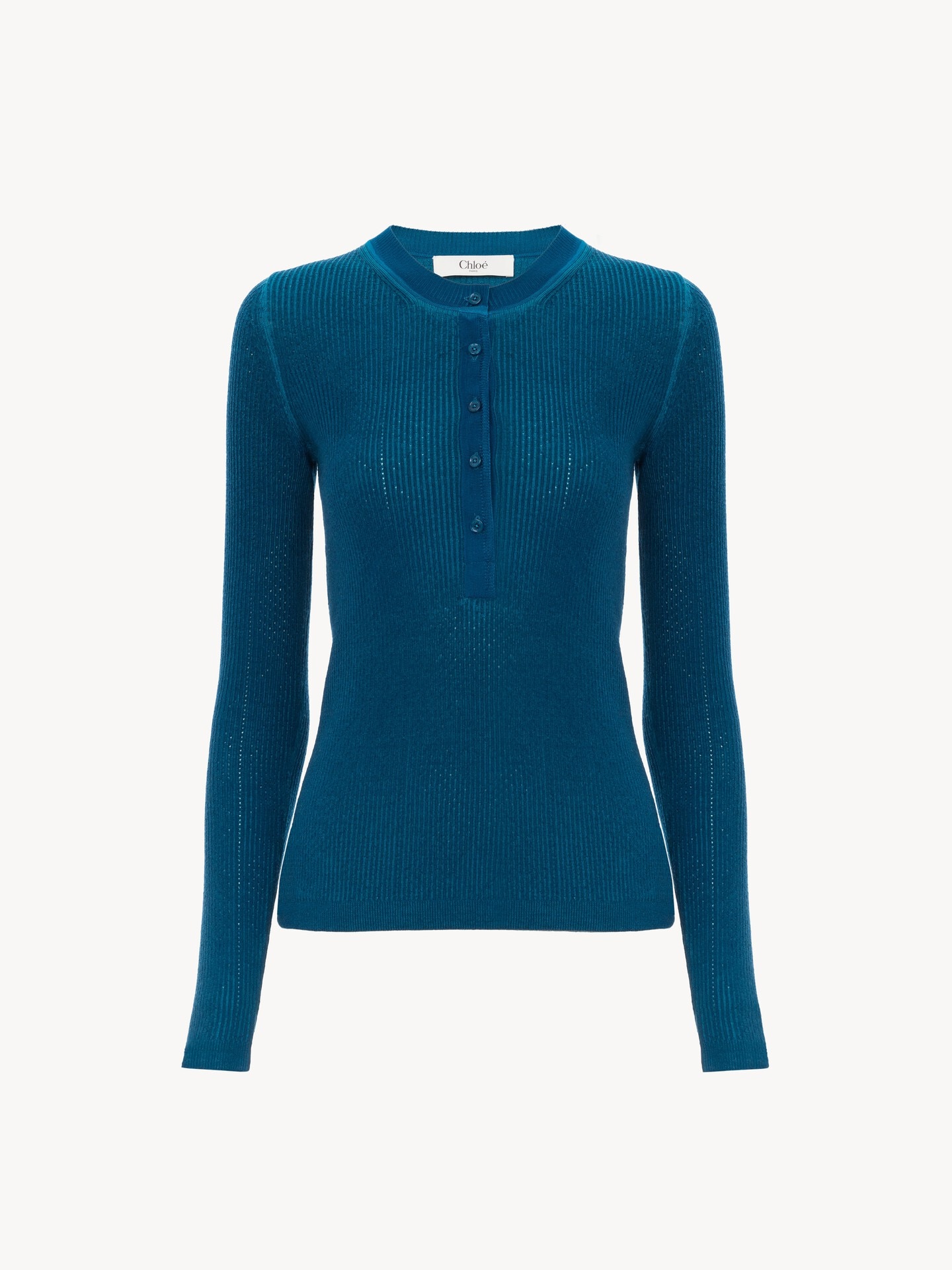 Henley shirt in a merino wool knit - 2