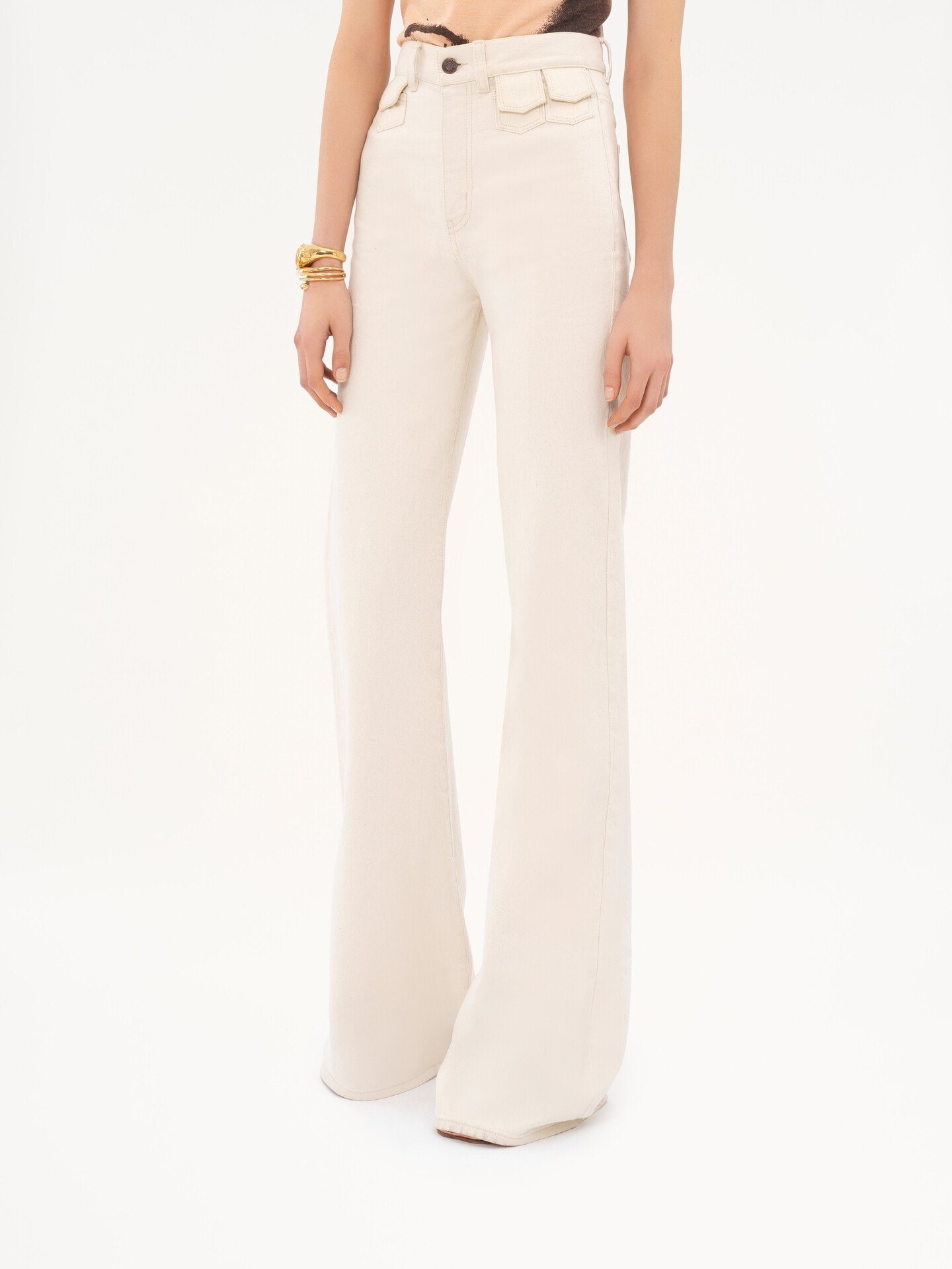 High-rise flare jeans in denim - 4